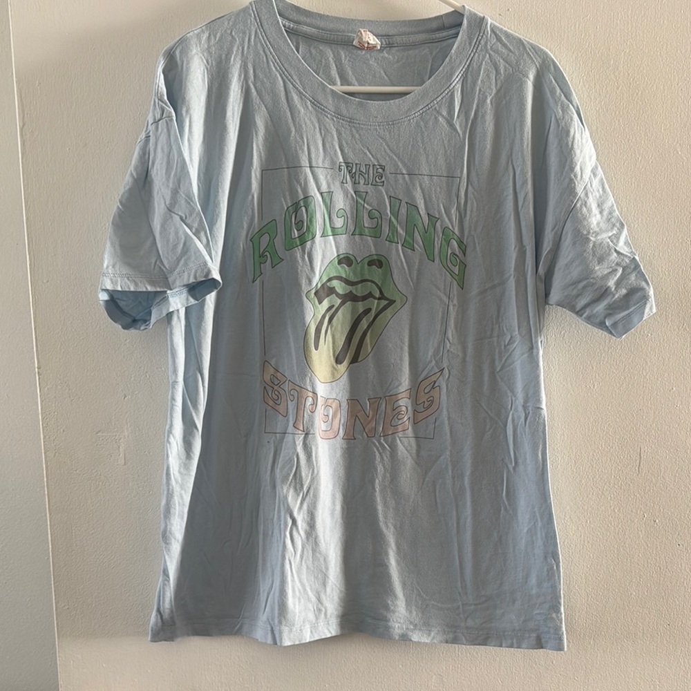 Rolling Stones Graphic T-Shirt in Light Blue